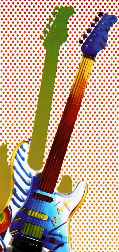 Peter Max, Rock N' Roll Guitar I, Hand Signed, Official Lithograph