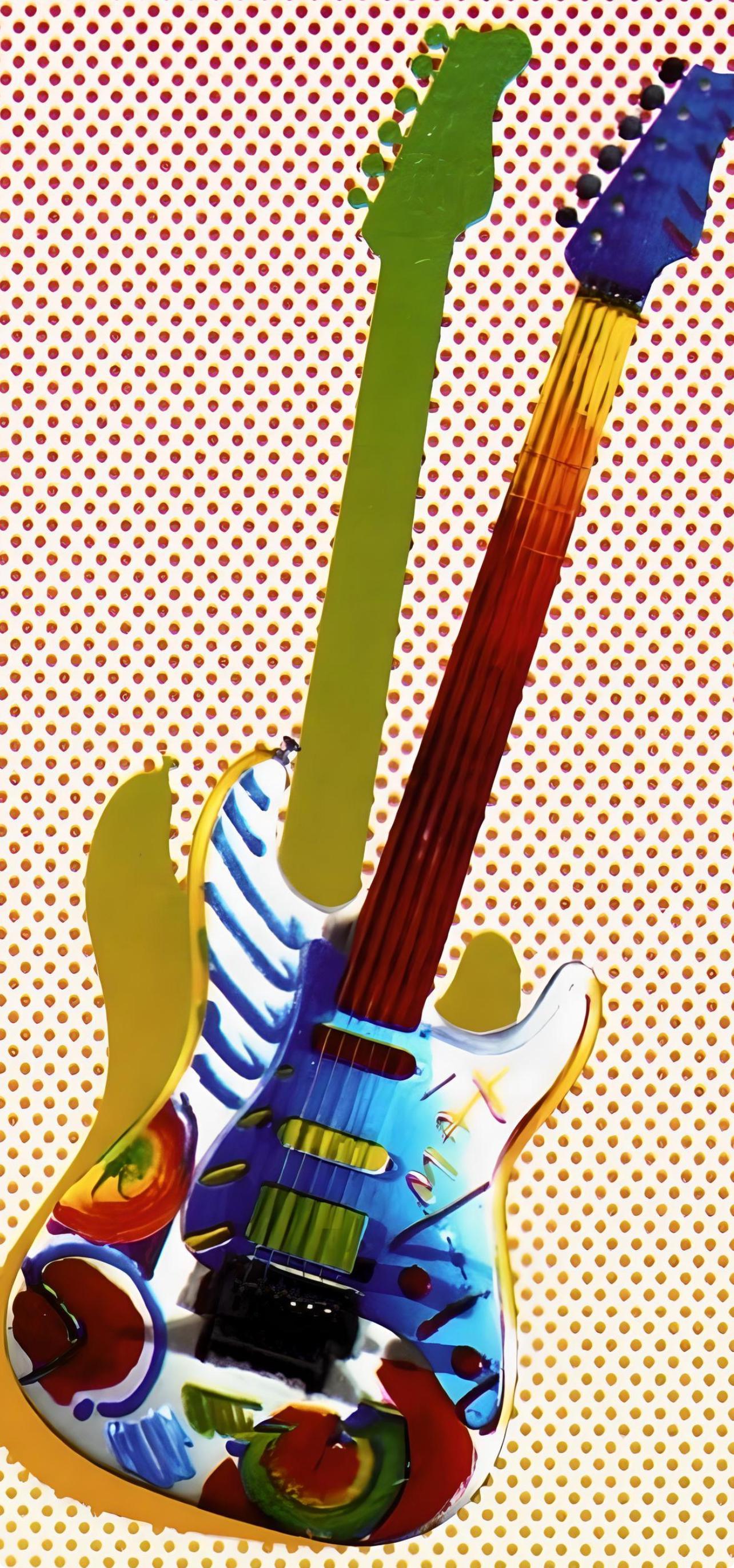 Peter Max, Rock N' Roll Guitar I, Hand Signed, Official Lithograph