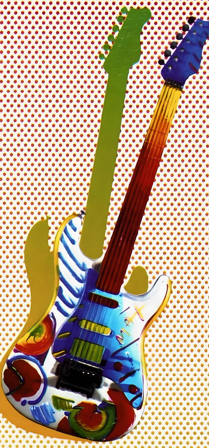 Peter Max, Rock N' Roll Guitar I, Hand Signed, Official Lithograph