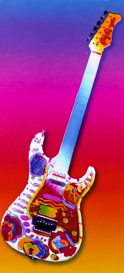 Peter Max, Rock N' Roll Guitar Ii, Hand Signed, Official Lithograph