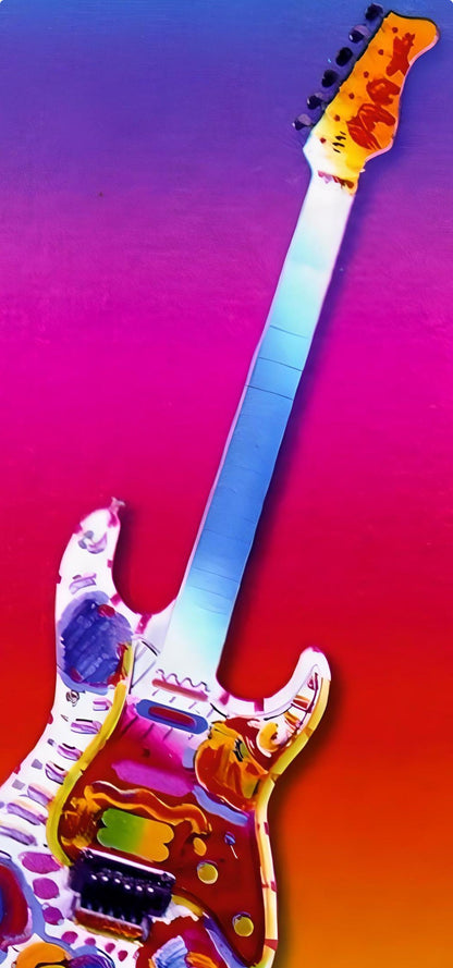 Peter Max, Rock N' Roll Guitar Ii, Hand Signed, Official Lithograph
