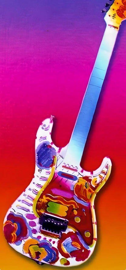 Peter Max, Rock N' Roll Guitar Ii, Hand Signed, Official Lithograph