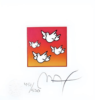 Peter Max, Flying Doves, Hand Signed, Official Lithograph
