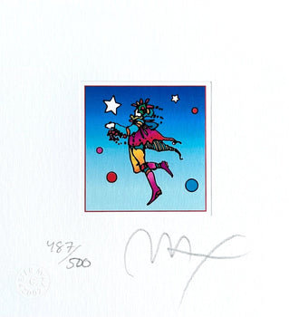 Peter Max, Star Catcher On Blue, Hand Signed, Official Lithograph
