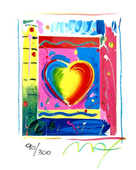 Peter Max, Heart Series Iii, Hand Signed, Official Lithograph