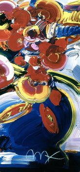 Peter Max, Flowers In Blue Vase Iii, Hand Signed, Official Lithograph