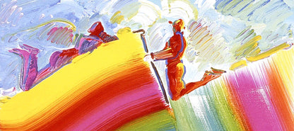 Peter Max, Two Figures On Rainbow, Hand Signed, Official Lithograph