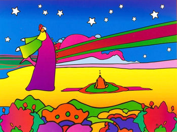 Peter Max, Two Cosmic Sages, Ver. Ii, Hand Signed, Official Lithograph