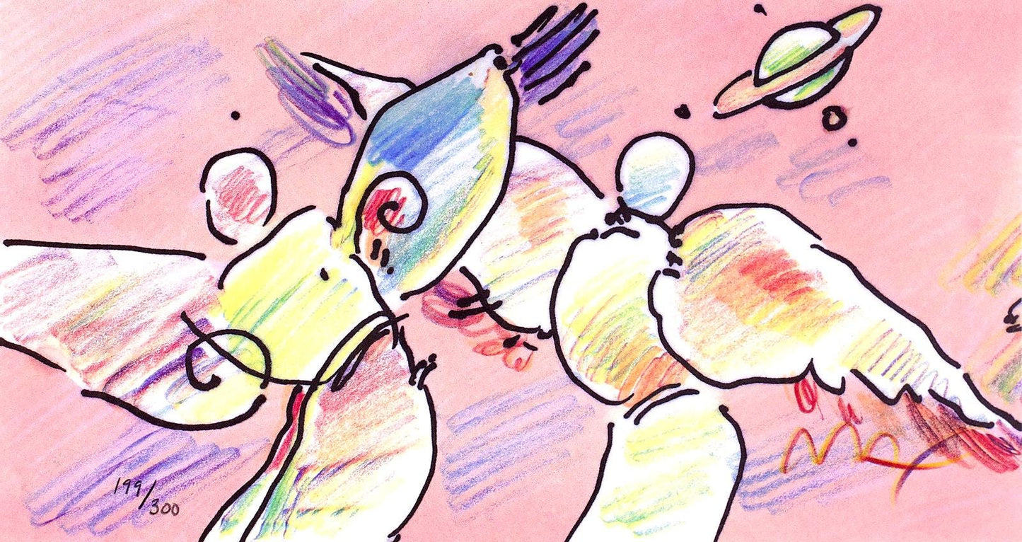 Peter Max, Space Angels, Hand Signed, Official Lithograph