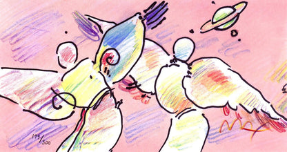 Peter Max, Space Angels, Hand Signed, Official Lithograph