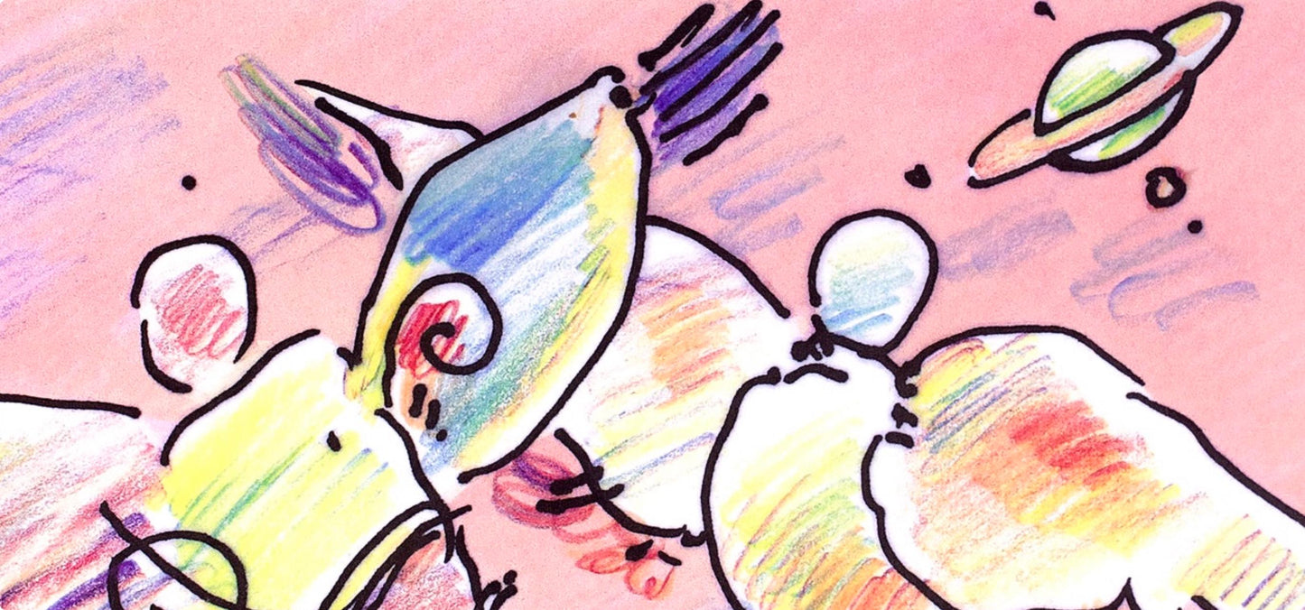 Peter Max, Space Angels, Hand Signed, Official Lithograph