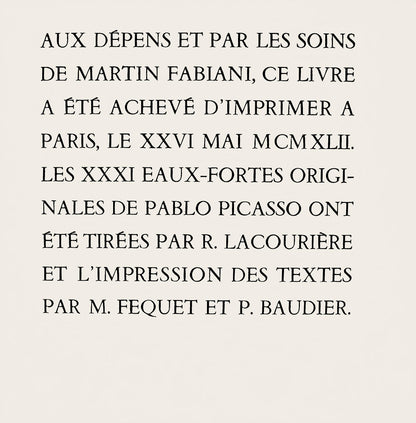 Pablo Picasso, L'Pervier (The Hawk) (Orozco P.82), Histoire Naturelle, Lithograph