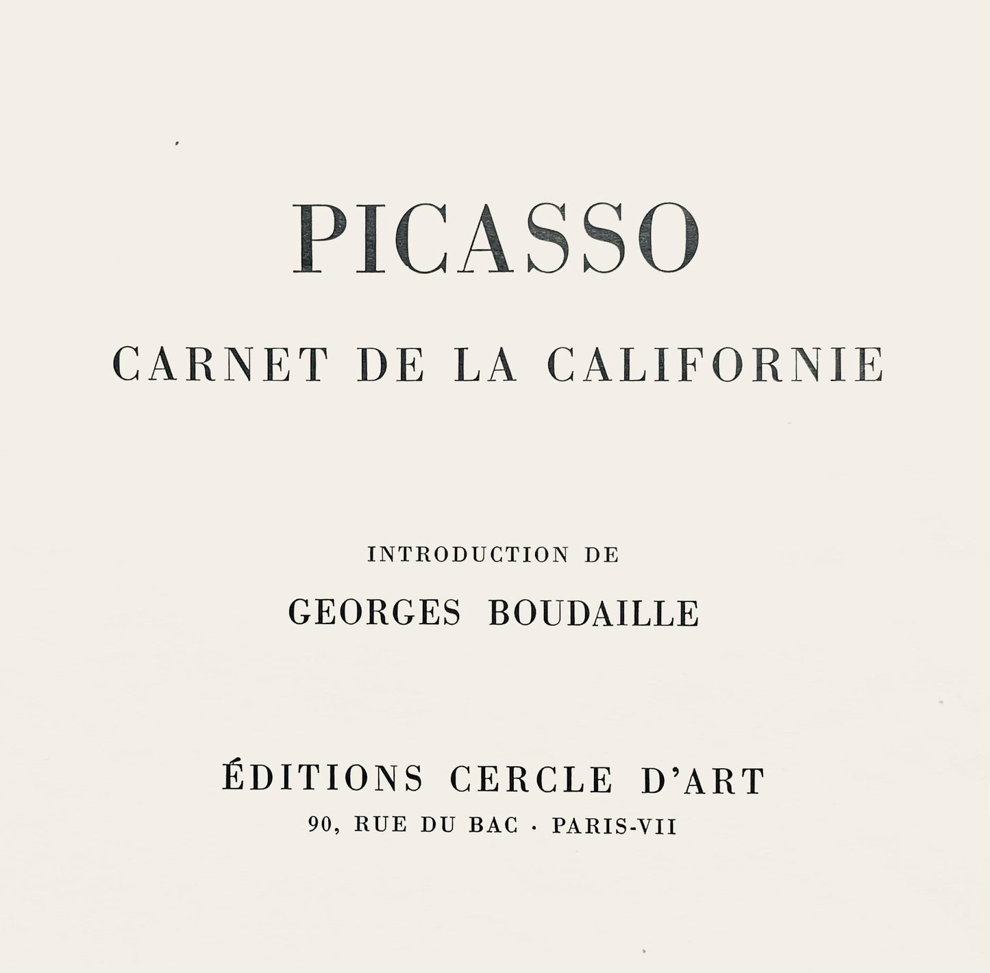 Pablo Picasso, Composition (Cramer 101), Carnet De La Californie, Collotype