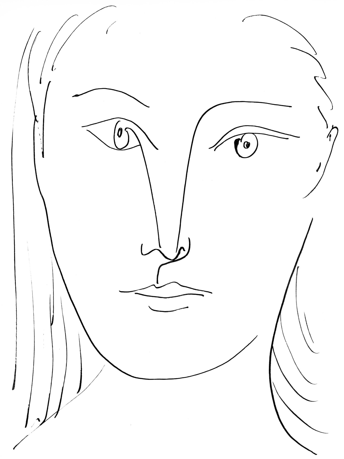 Collotype - Pablo Picasso - Visage fminin - de face (Cramer 84; Johnson/ Stein 77) - 40 dessins de