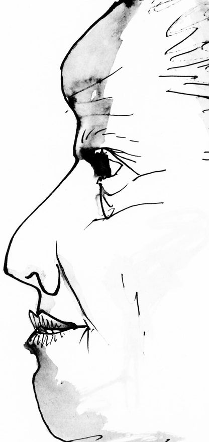 Pablo Picasso, Profil De Vieille Femme, Trait Et Lavis (Cramer 84; Johnson/Stein 77), Collotype