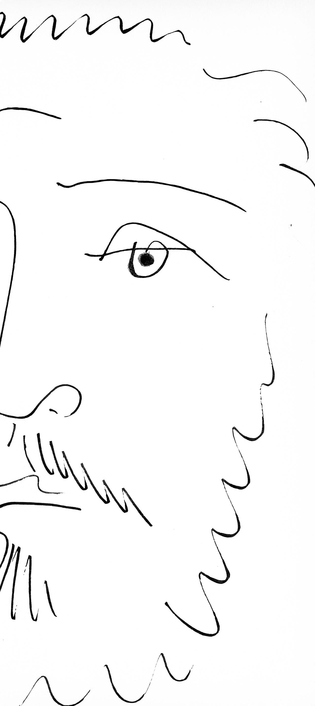 Pablo Picasso, Visage D'Homme Barbu, De Face (Cramer 84; Johnson/S. 77), 40 Dessins De Picasso En