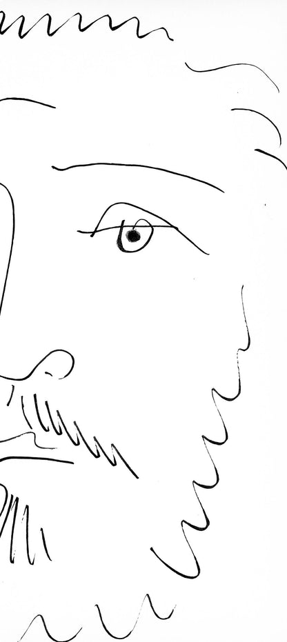 Pablo Picasso, Visage D'Homme Barbu, De Face (Cramer 84; Johnson/S. 77), 40 Dessins De Picasso En