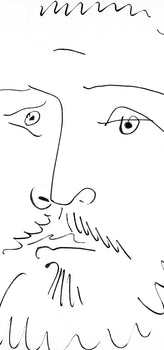 Pablo Picasso, Visage D'Homme Barbu, De Face (Cramer 84; Johnson/S. 77), 40 Dessins De Picasso En