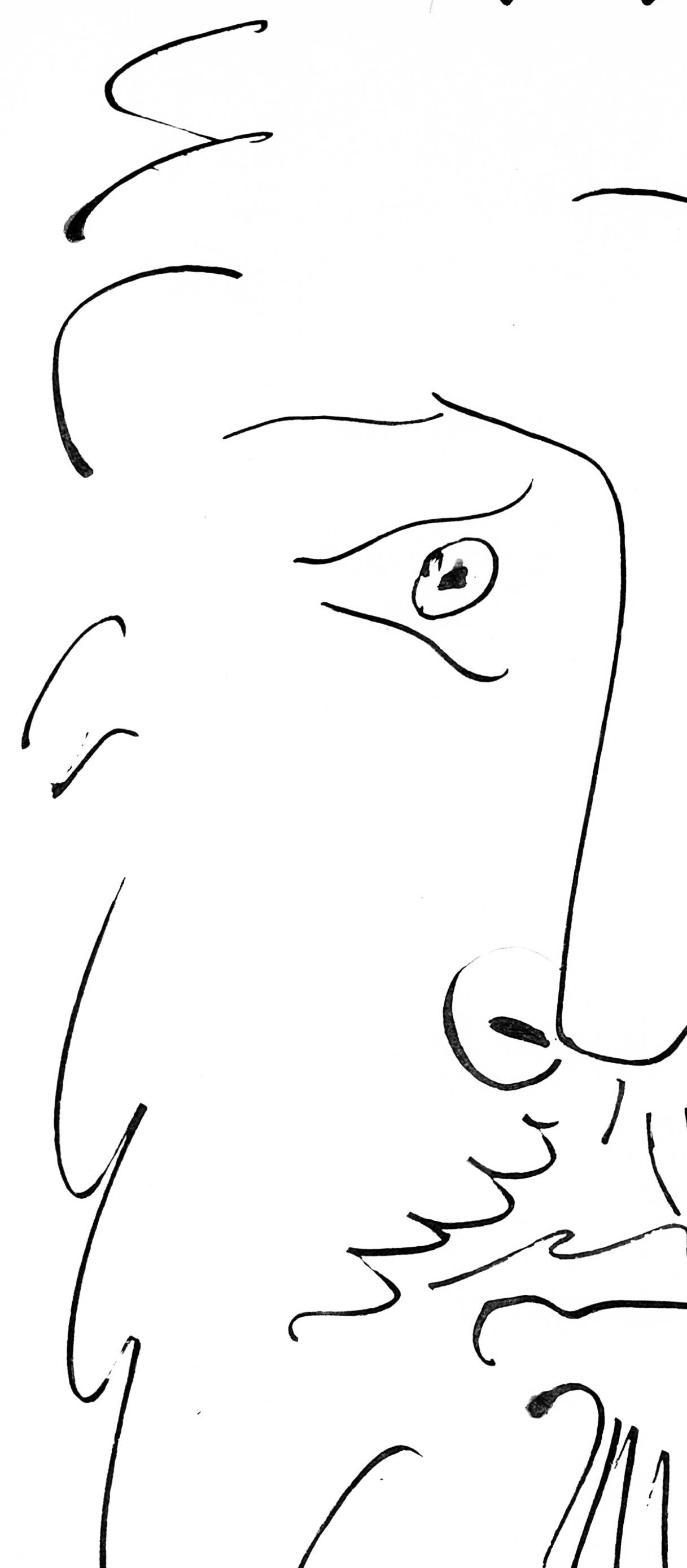 Pablo Picasso, Visage D'Homme Barbu, De Face (Cramer 84; Johnson/S. 77), 40 Dessins De Picasso En