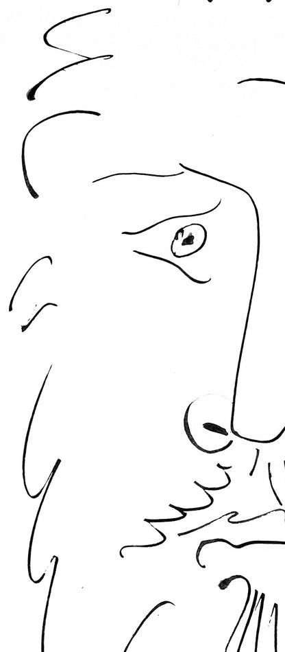 Pablo Picasso, Visage D'Homme Barbu, De Face (Cramer 84; Johnson/S. 77), 40 Dessins De Picasso En