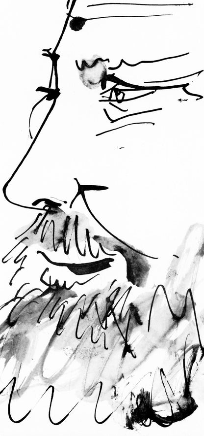 Pablo Picasso, Profil Gauche De Vieil Homme, Trait Et Lavis (Cramer 84; Johnson/Stein 77), Collotype