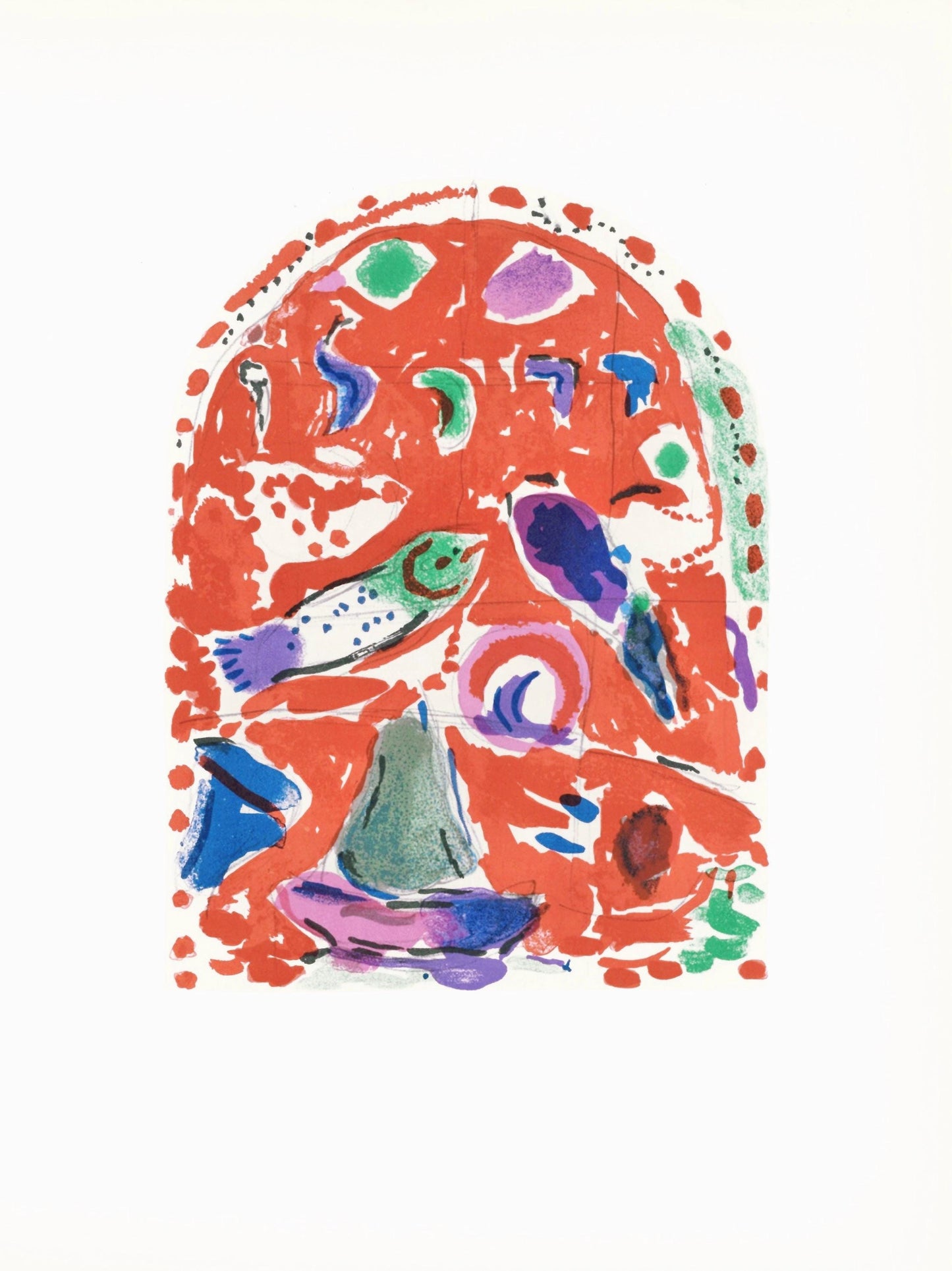 Marc Chagall, Tribe Of Simeon, The Jerusalem Windows, Lithograph