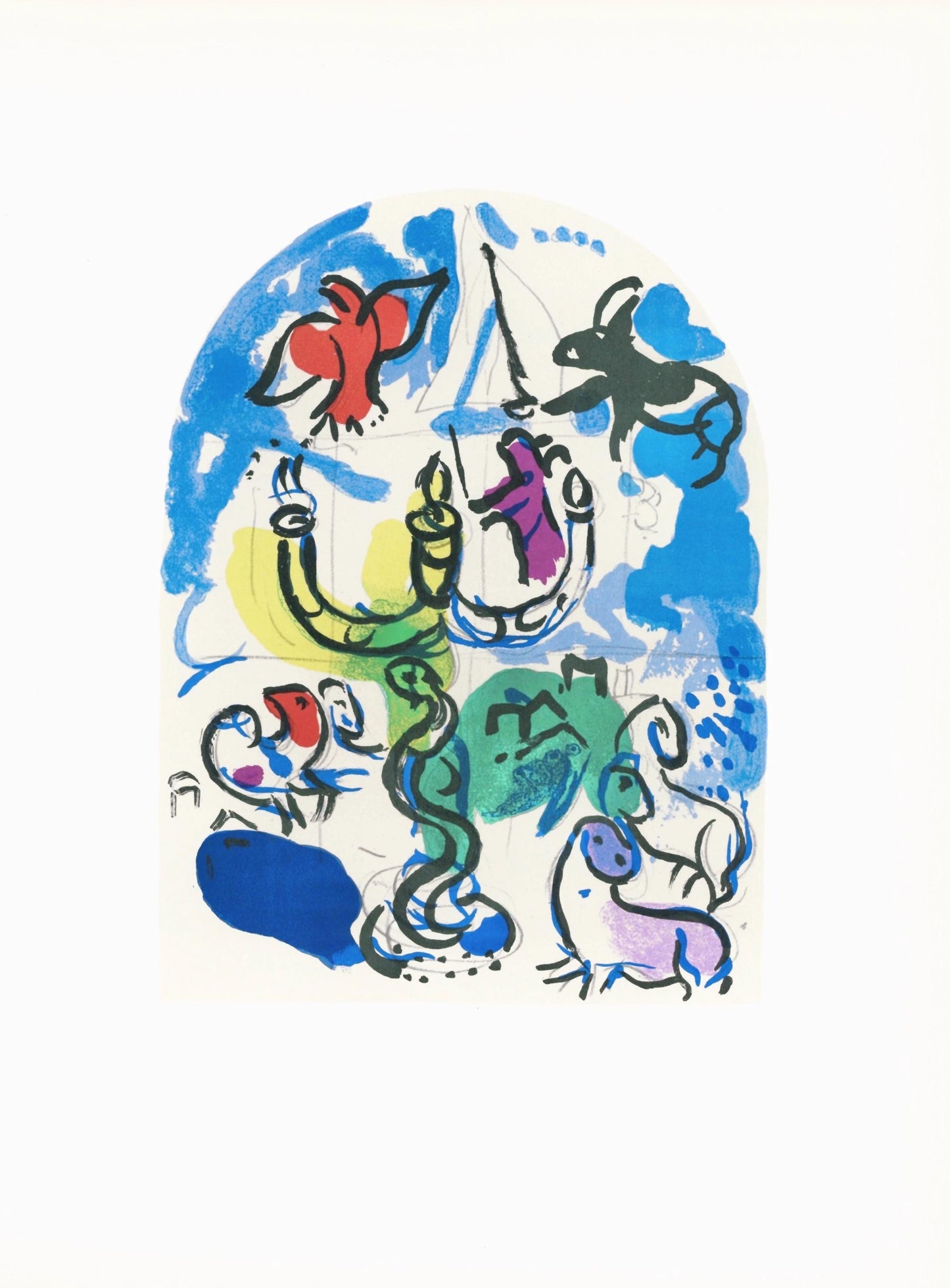 Marc Chagall, Tribe Of Dan, Jerusalem Windows, Lithograph
