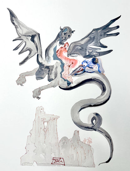 Salvador Dali, Hlle Xvii (Michler/Lpsinger 1039-1138; Field 189-200), Die Gttliche Komdie, Signed,