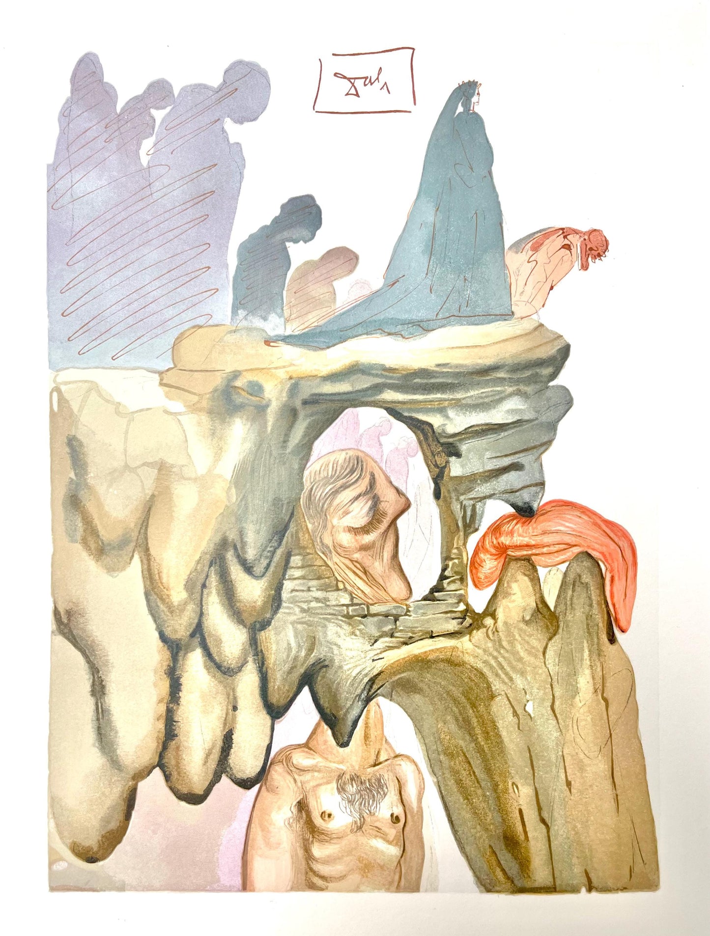 Salvador Dali, Hlle Xxii (Michler/Lpsinger 1039-1138; Field 189-200), Die Gttliche Komdie, Signed,