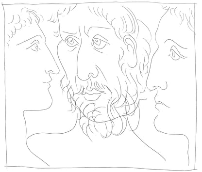 Pablo Picasso, Trois Ttes D'Homme, Les Mtamorphoses, Lithograph