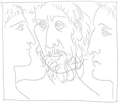 Pablo Picasso, Trois Ttes D'Homme, Les Mtamorphoses, Lithograph