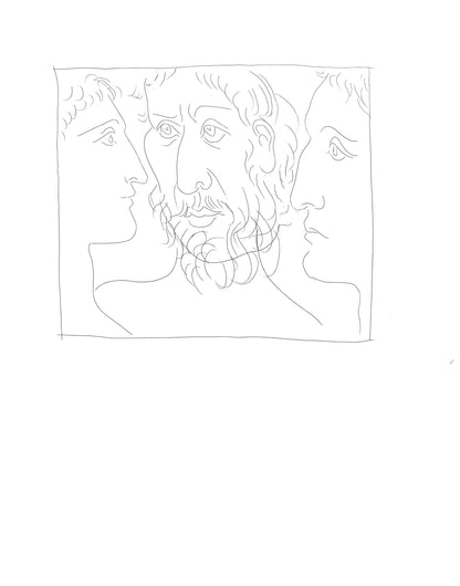 Pablo Picasso, Trois Ttes D'Homme, Les Mtamorphoses, Lithograph