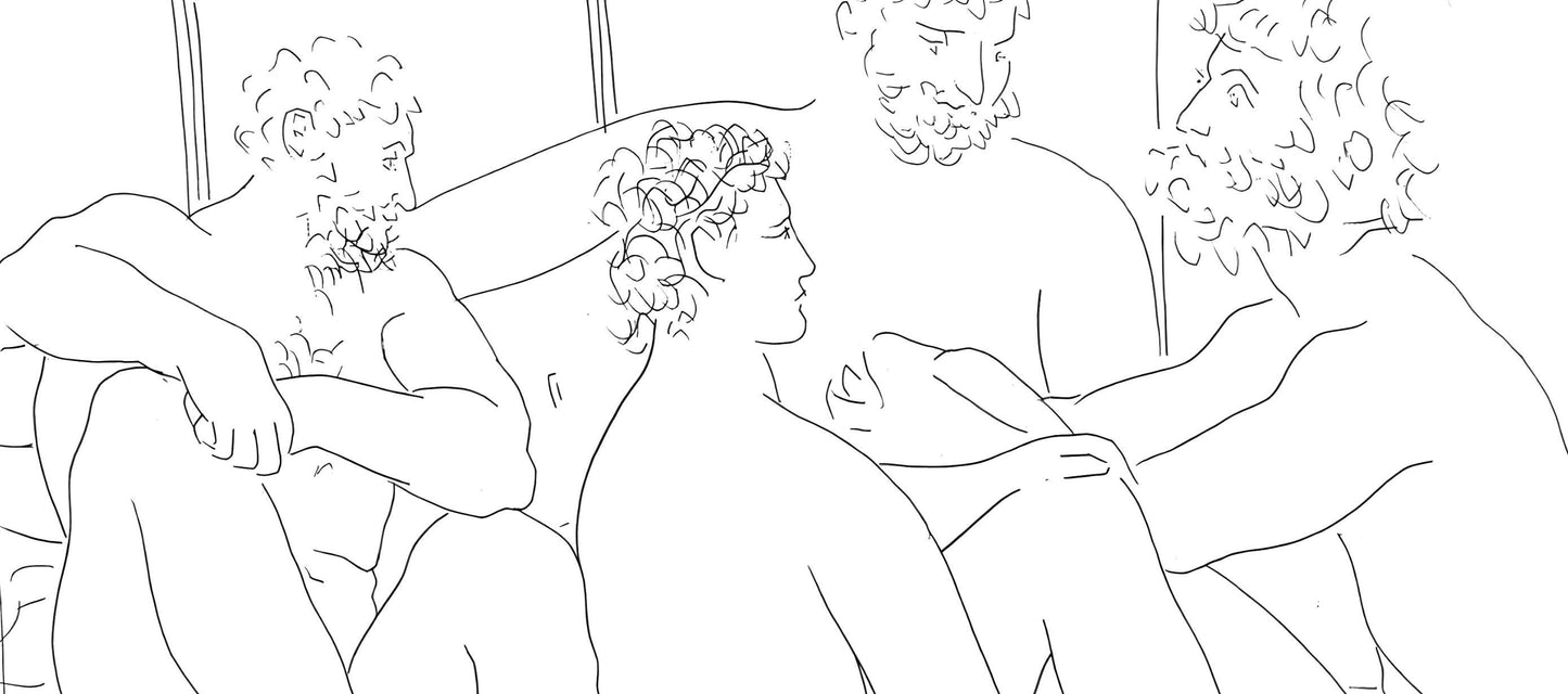 Pablo Picasso, Quatres Hommes Nus Assis, Les Mtamorphoses, Lithograph