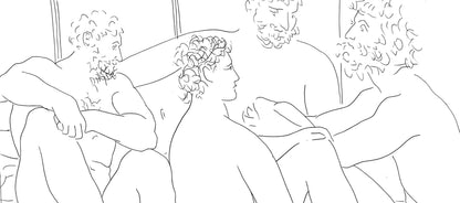 Pablo Picasso, Quatres Hommes Nus Assis, Les Mtamorphoses, Lithograph