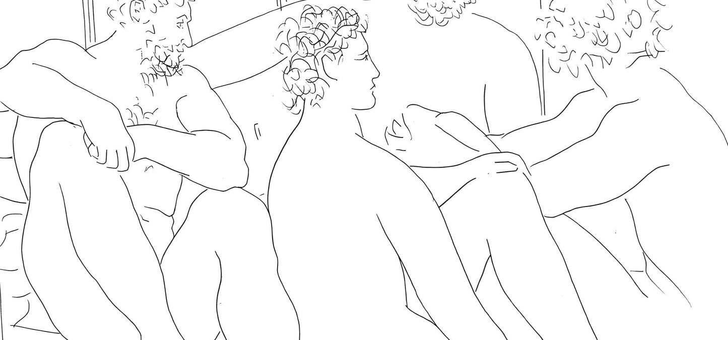Pablo Picasso, Quatres Hommes Nus Assis, Les Mtamorphoses, Lithograph