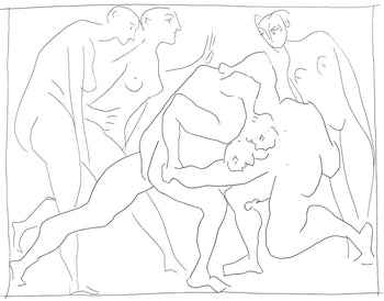Pablo Picasso, Deux Lutteurs Observs Par Trois Femmes Nues, Les Mtamorphoses, Lithograph