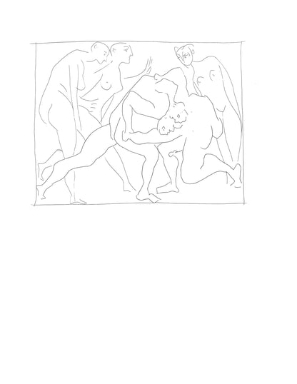 Pablo Picasso, Deux Lutteurs Observs Par Trois Femmes Nues, Les Mtamorphoses, Lithograph