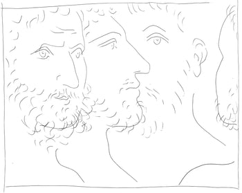 Pablo Picasso, Quatres Ttes D'Hommes, Les Mtamorphoses, Lithograph