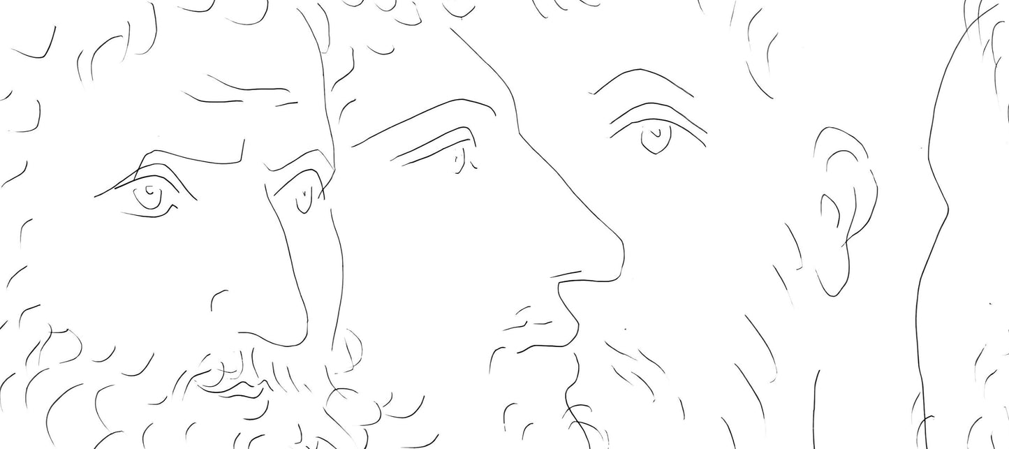 Pablo Picasso, Quatres Ttes D'Hommes, Les Mtamorphoses, Lithograph