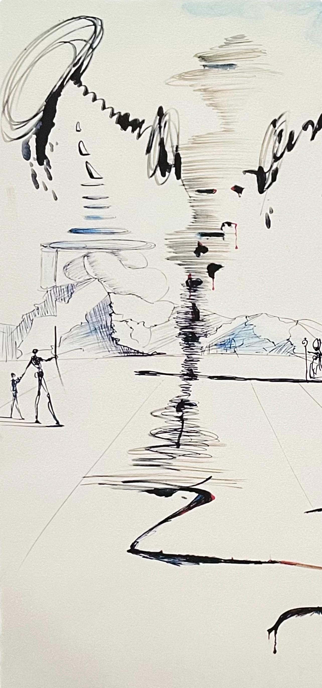 Salvador Dali, Don Quichotte Sur Un Paysage Infini, Signed, Archival Pigment Print