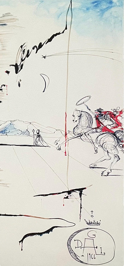 Salvador Dali, Don Quichotte Sur Un Paysage Infini, Signed, Archival Pigment Print