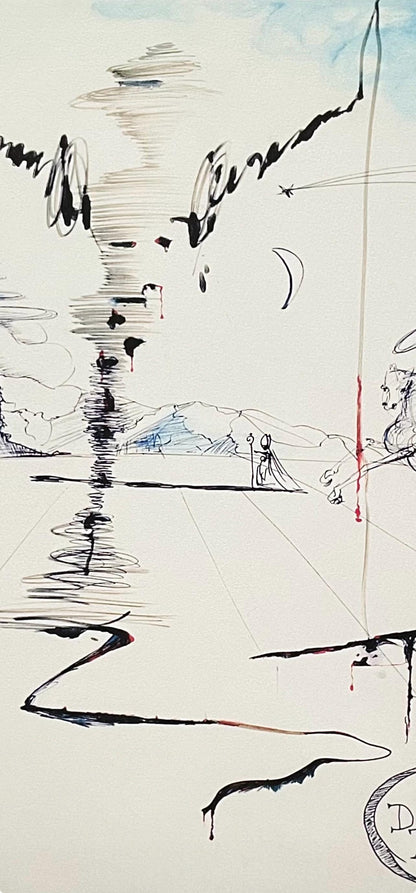 Salvador Dali, Don Quichotte Sur Un Paysage Infini, Signed, Archival Pigment Print