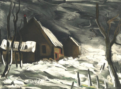 Maurice De Vlaminck, La Maladrerie Sous La Neige, Vlaminck, Signed, Lithograph