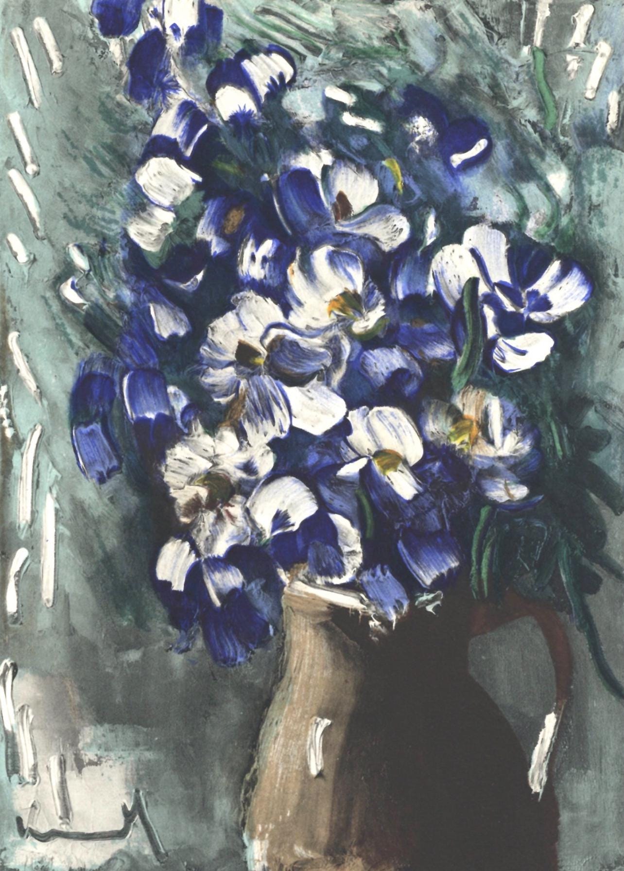 Maurice De Vlaminck, Les Delphiniums, Vlaminck, Signed, Lithograph