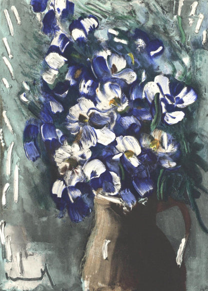 Maurice De Vlaminck, Les Delphiniums, Vlaminck, Signed, Lithograph