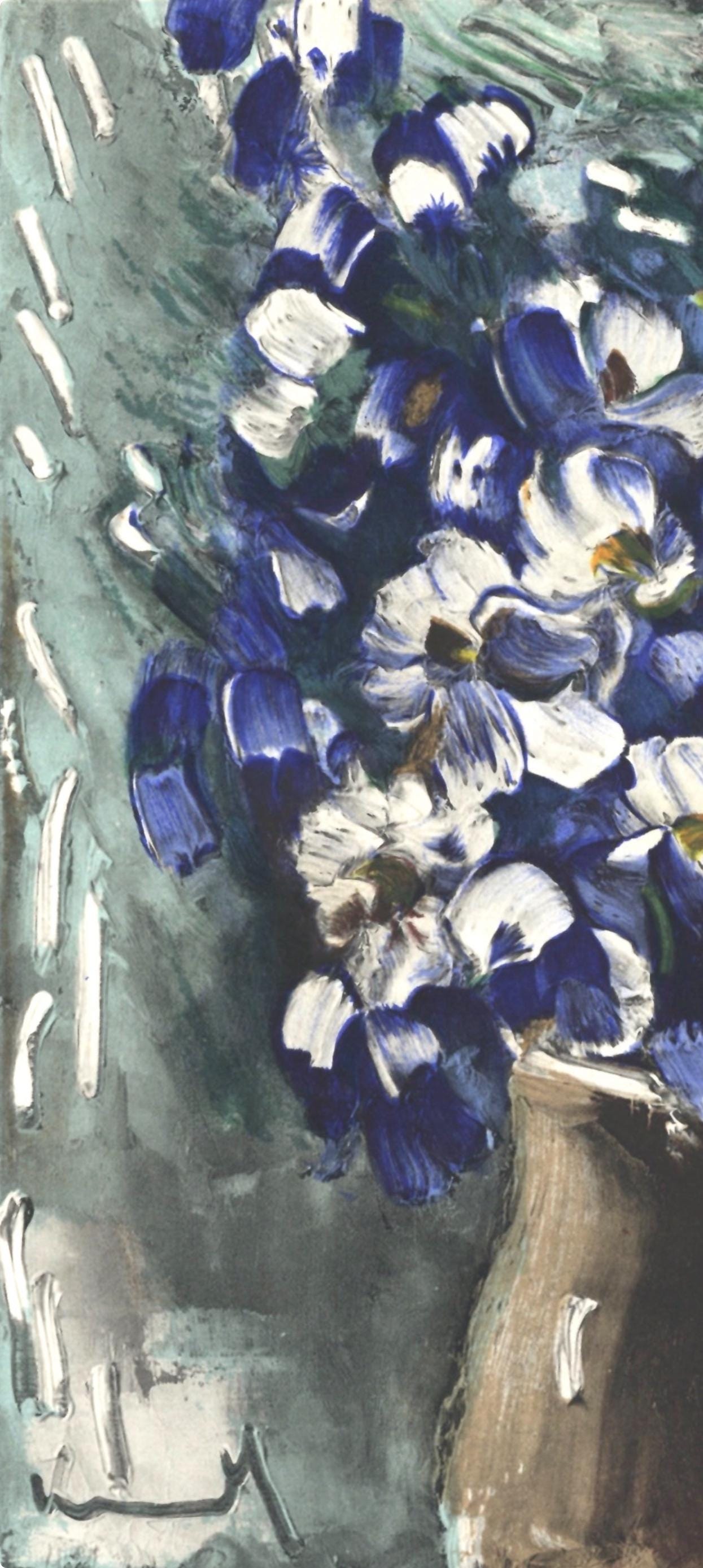 Maurice De Vlaminck, Les Delphiniums, Vlaminck, Signed, Lithograph