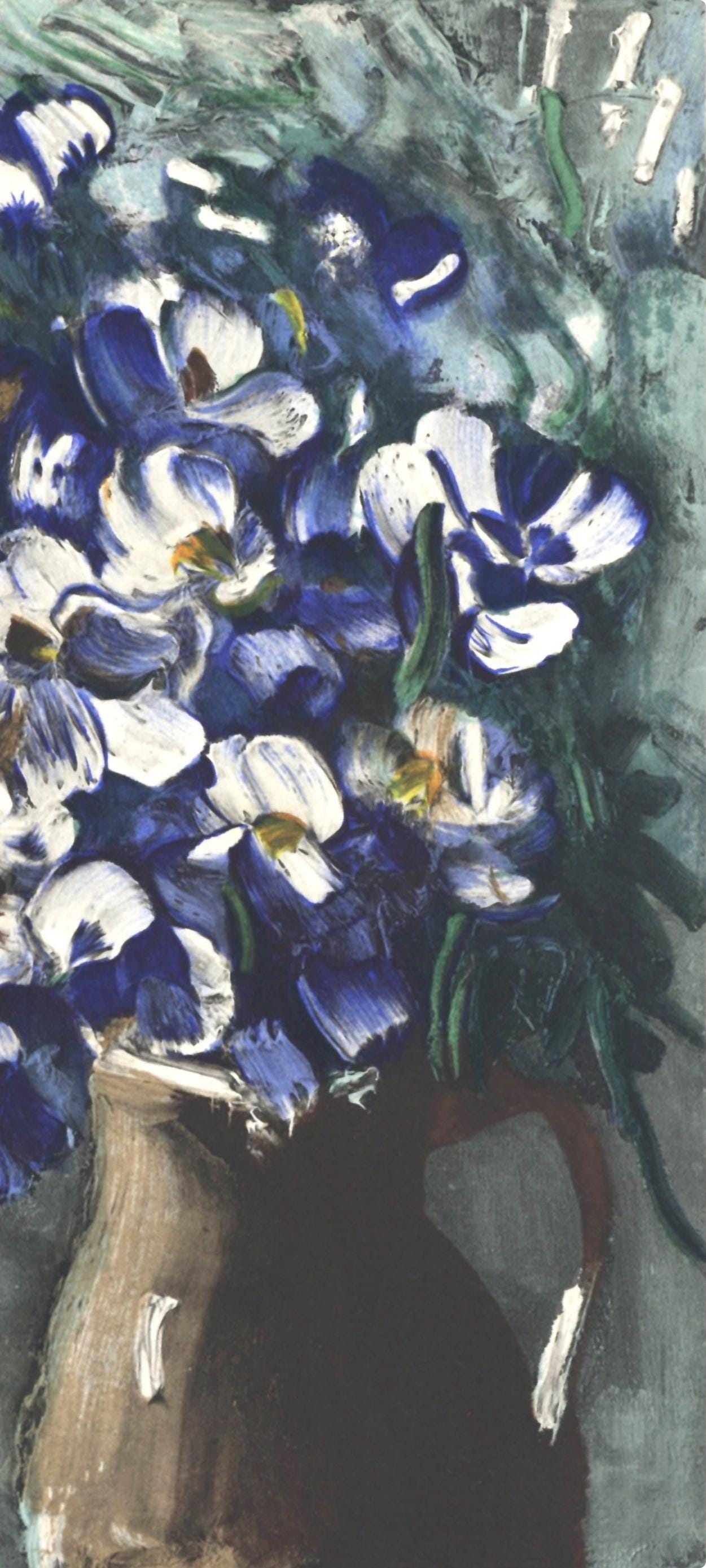 Maurice De Vlaminck, Les Delphiniums, Vlaminck, Signed, Lithograph