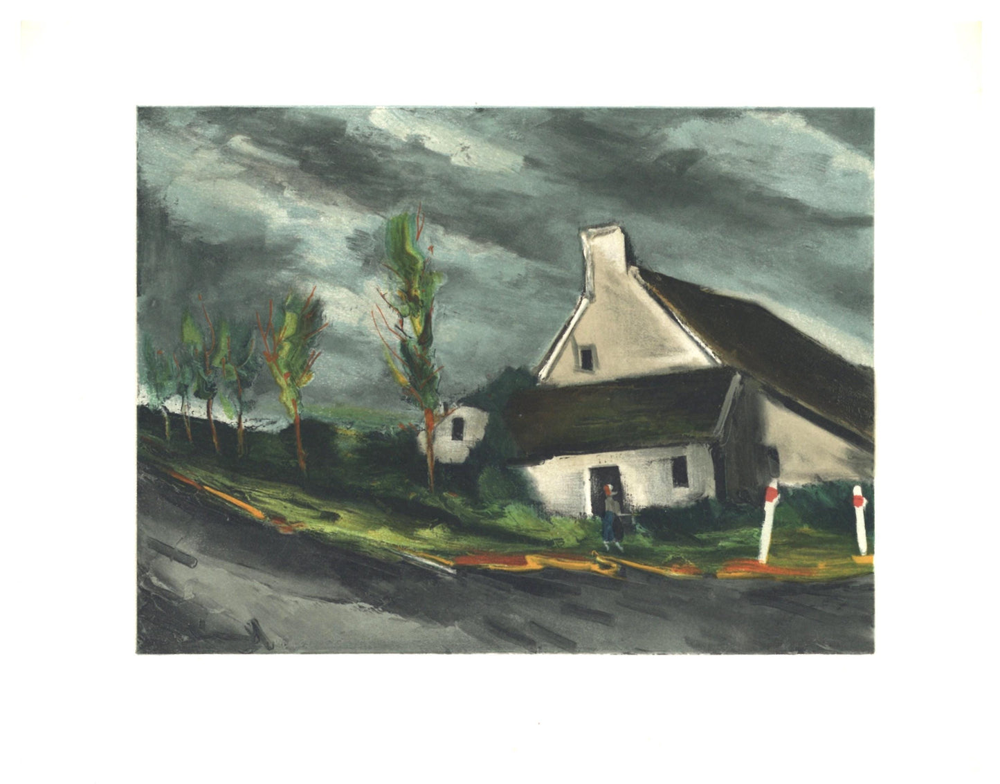 Maurice De Vlaminck, Prs De Beaumont Sur Sarthe, Vlaminck, Signed, Lithograph