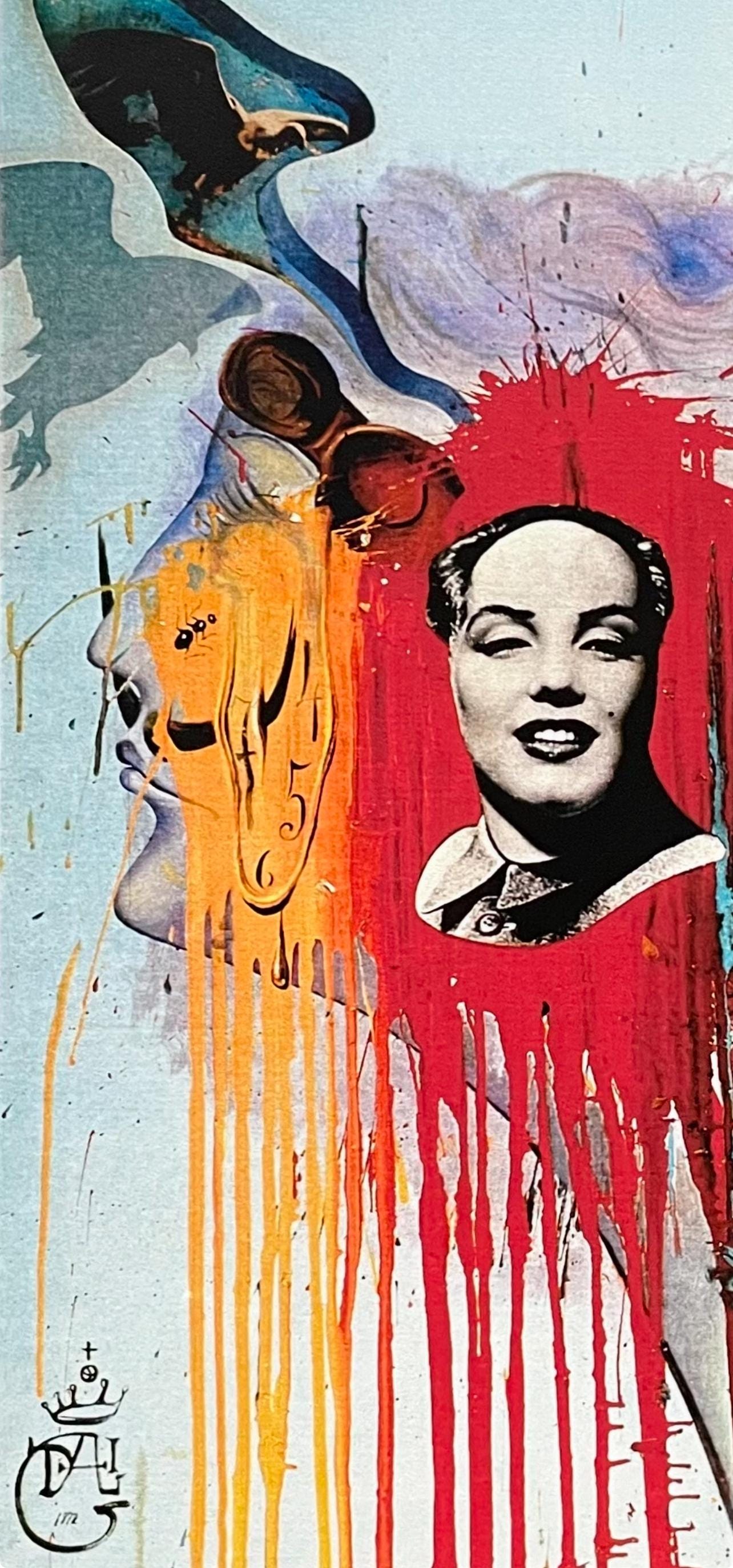Salvador Dali, Autoportrait (Photomontage "Mao Marilyn" Philippe Halsman), Fac-Smile Signed,
