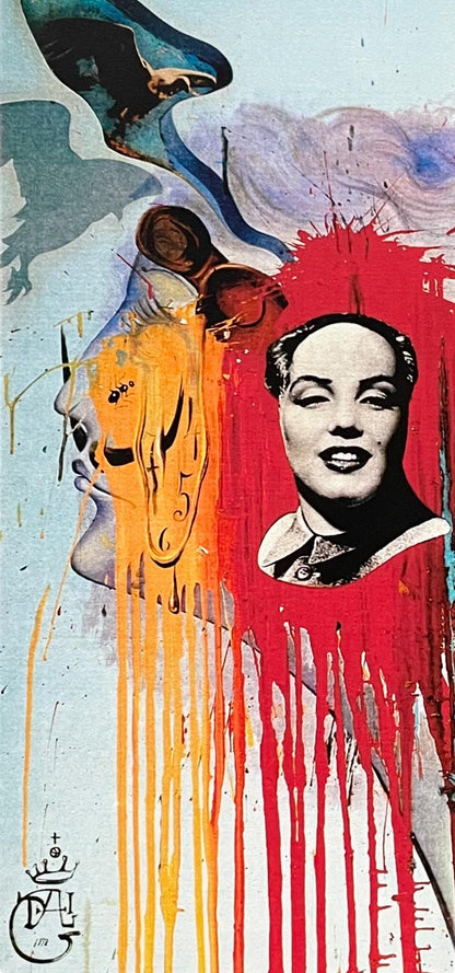 Salvador Dali, Autoportrait (Photomontage "Mao Marilyn" Philippe Halsman), Fac-Smile Signed,